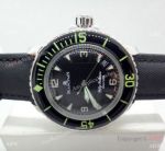 Replica Blancpain Fifty Fathoms Black Dial Green Markers Bezel Watch - Swiss Quality
